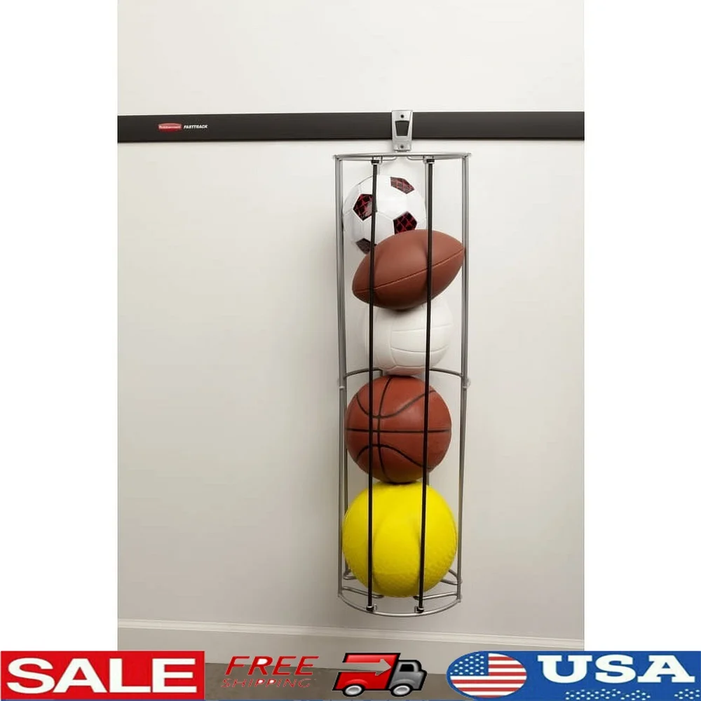 رف تخزين كروي متعدد الاستخدامات، قضيب FastTrack، فولاذ متين مطلي بالمسحوق مع أشرطة سلك بنجي تحمل ما يصل إلى 50 رطلاً، سهل الوصول