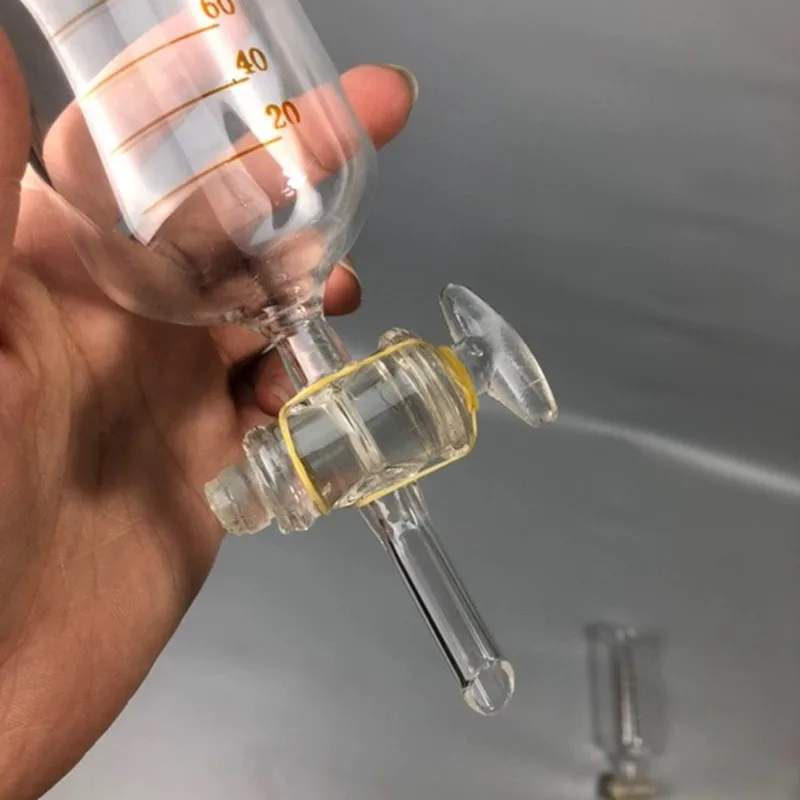 80/150 مللي قمع التفريغ أسطواني الزجاج السائل فصل قمع بالتنقيط قمع صحية ملء زيت طبيعي مقياس الدقة