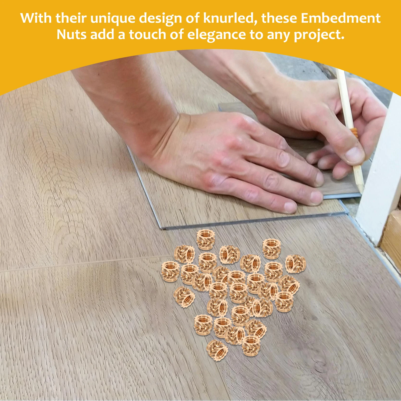 

120Pcs M3 Embedment Nuts Heat Set Insert Copper Threaded Inserts for Plastic Wood DIY Projects High Reliability