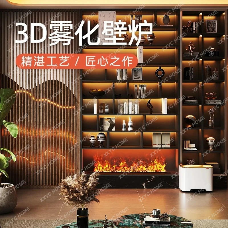 High-end custom 3D atomization fireplace decoration living room embedded fireplace simulation flame