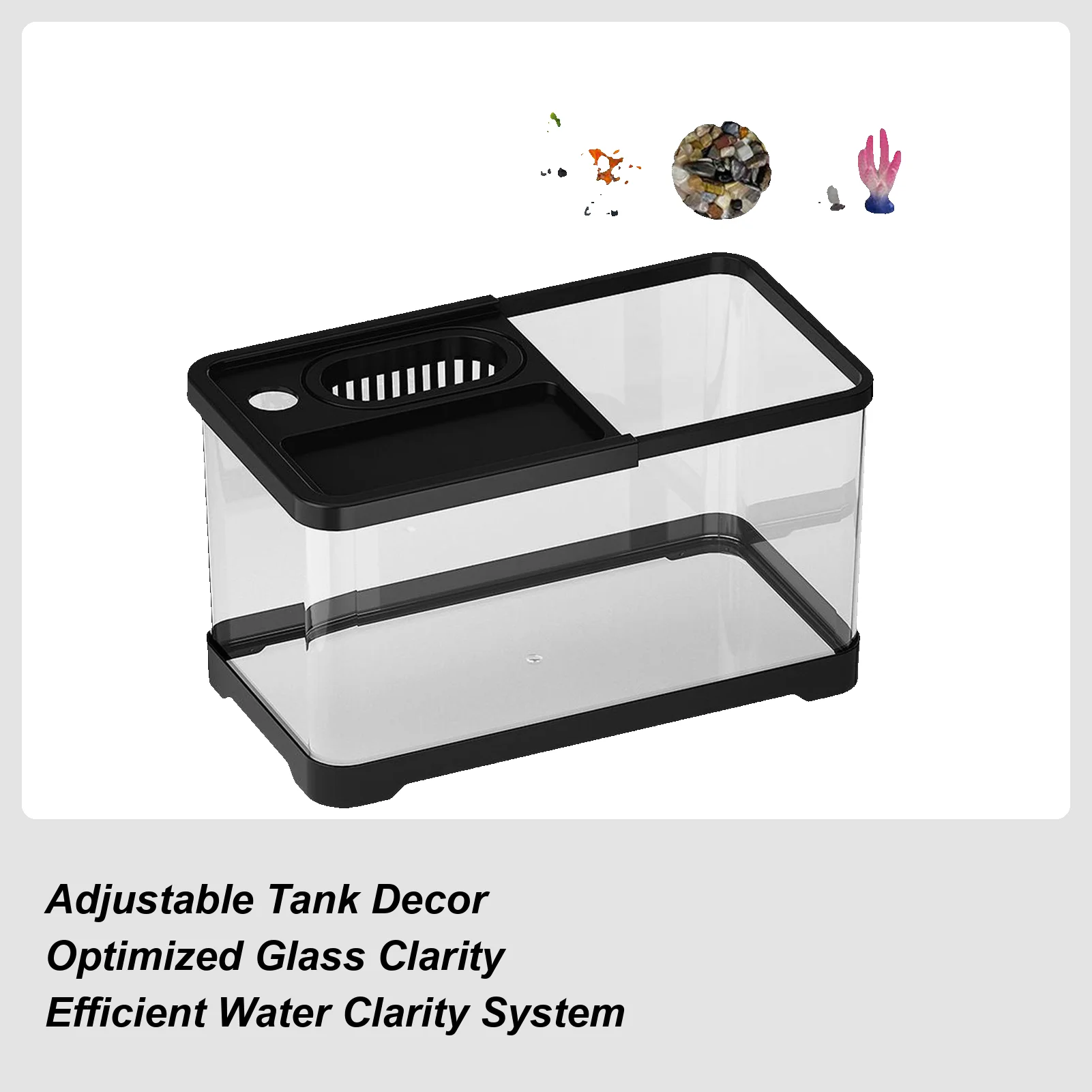 

Aquarium Starter Kit Fish Tank Starter Kit With Filter And Light Underwater Landscape Decoration Compact Glass Aquarium Set For