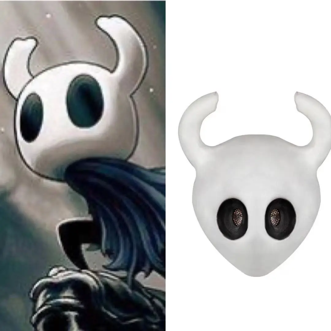 Hollow Knight Mask Funny Cosplay Latex Game Character Knight mask Halloween Costume Dress Up Adventure Role-Play Props for Party