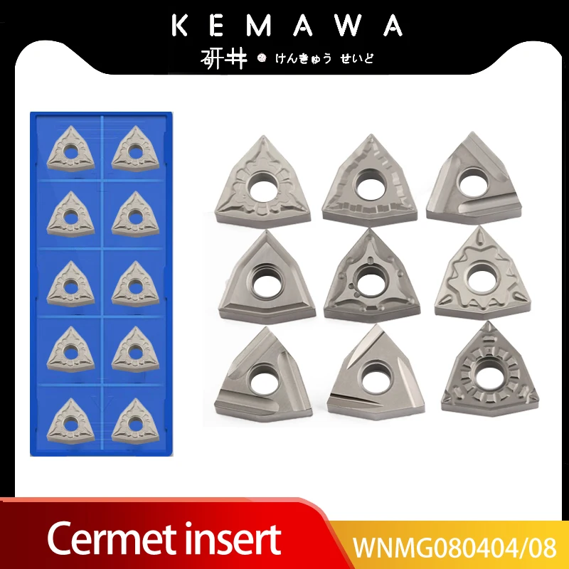 

KEMAWA WNMG080404 WNMG080408 T60 FG MA MS MT HQ TS Ceramic inserts Turning tools Lathe tools CNC tools Thread inserts Aluminum