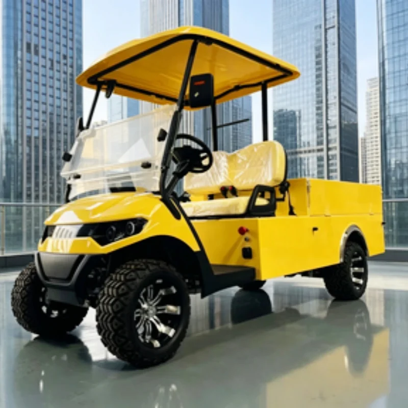 Electric Golf Cart Multi-Purpose Suitable For Top Clubs And Airport Hotels Rear Cargo Box White Upholstered Seat Off Road Tire