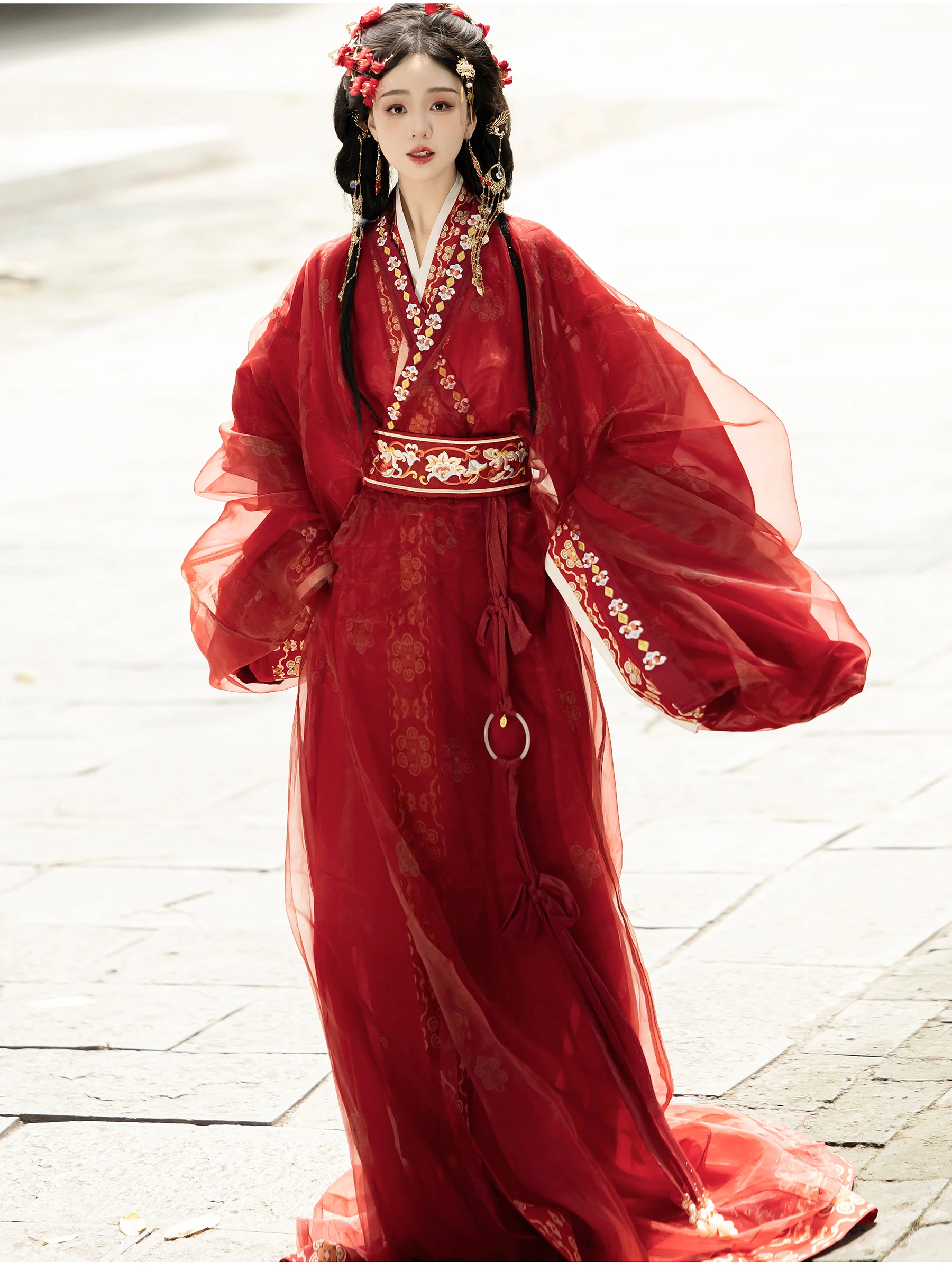 

Spring Summer New Arrival Ladies Hanfu Costume Ancient War Era Sle Straight Hemline Fairy Tailcoat Ensemble by uyuhua