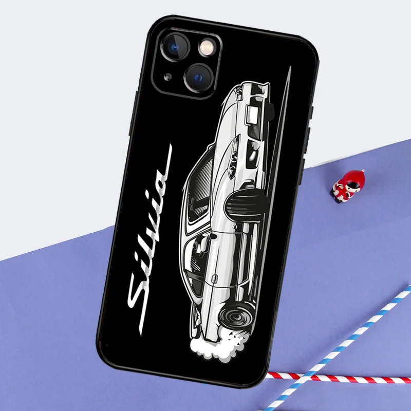 Silvia S13 S14 S15 Car For iPhone 16 15 14 Pro Max Phone Case For iPhone 16 15 13 11 12 Pro Max Mini 7 8 Plus XS X XR Cover