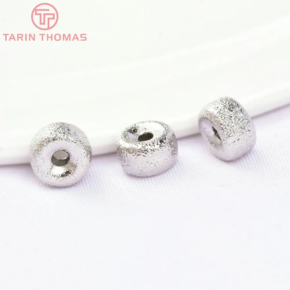 (5550) 8X5MM 6X3.5MM Vàng 24K Màu Đồng Thau Hình Trụ Mờ Không Gian Siêu Tốc Vòng Tay Hạt Cao Cấp chất Lượng Tự Làm Phụ Kiện Trang Sức