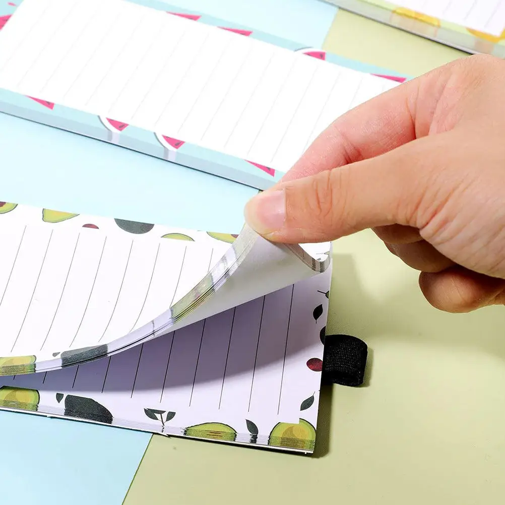 

3 Books Magnetic Grocery List Pad for Fridge Memo Notepad Materials Unique Pattern Planner Funny Fridge Magnets