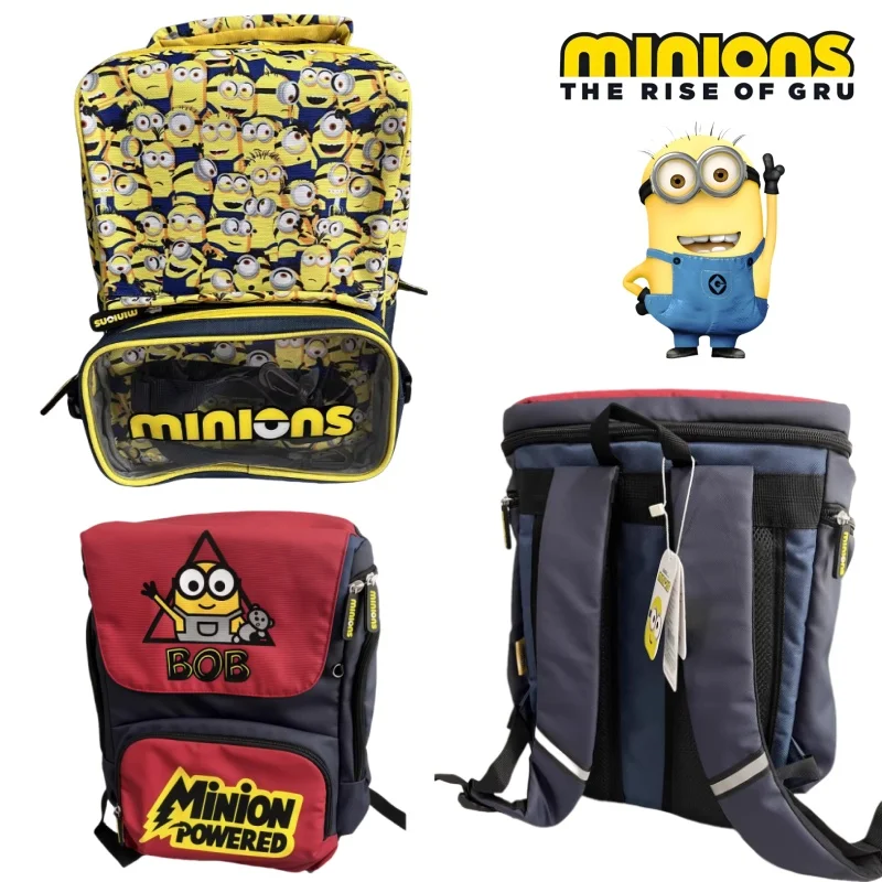 MINISO Minions Backpack Mountaineering Large Capacity Storage Bag Student Outdoor Travel Bag Boys and Girls Cartoon Holiday Gift