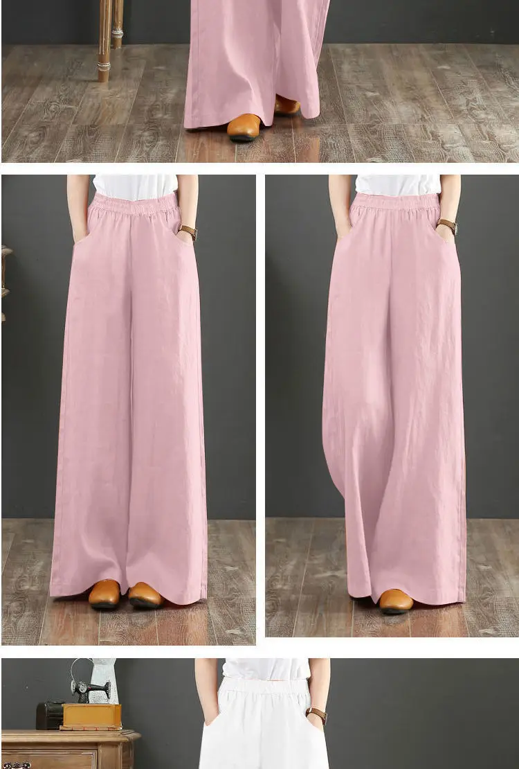 

Loose Straight Casual Pants for Women Summer 2024 Newly High Waist Wide-leg Thick Long Trousers Female Pants Summer T10