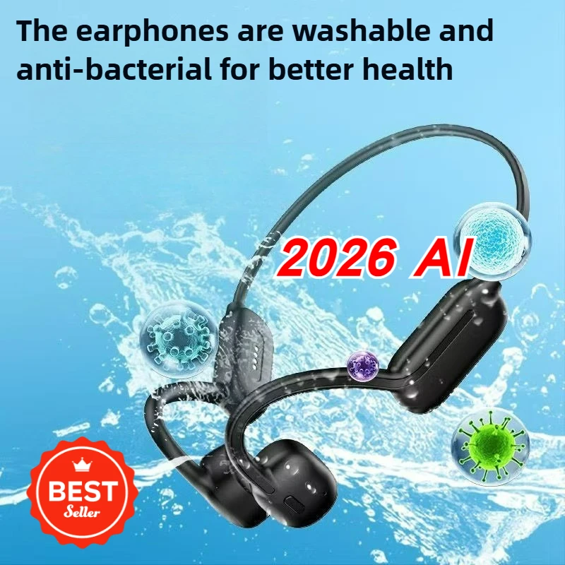 

AI Professional Bone Conduction Headphones for Swimming IPX8 Waterproof MP3 Player Wireless Bluetooth with Mic for Xiaomi IOS