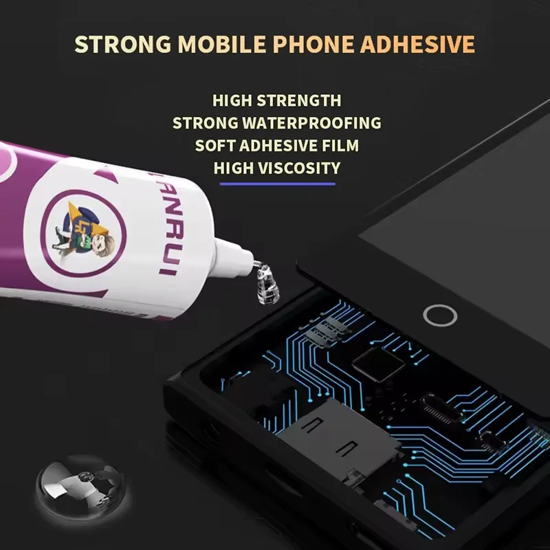 1 Pz LANRUI i9 Nero/Trasparente Colla Morbida Attiva per il telefono cellulare TV del computer portatile schermo LCD copertura Posteriore colla di riparazione Sigillante Impermeabile