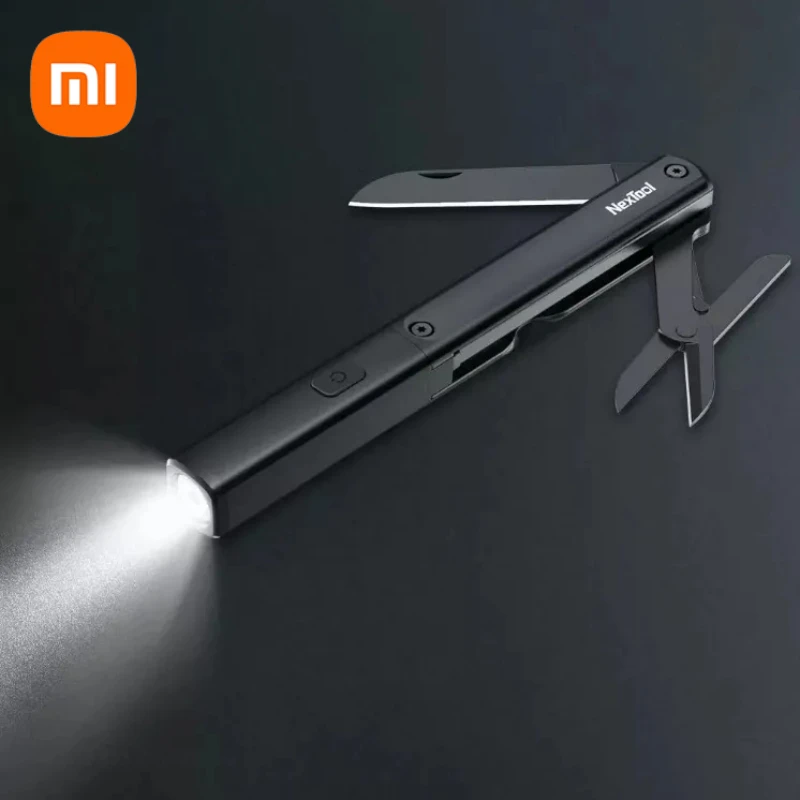 Xiaomi NexTool Multi-function Pen Tools 3-in-1 Pen Flashlight Tactical EDC 2 Modes USB Rechargeable Flashlight Scissors Knife