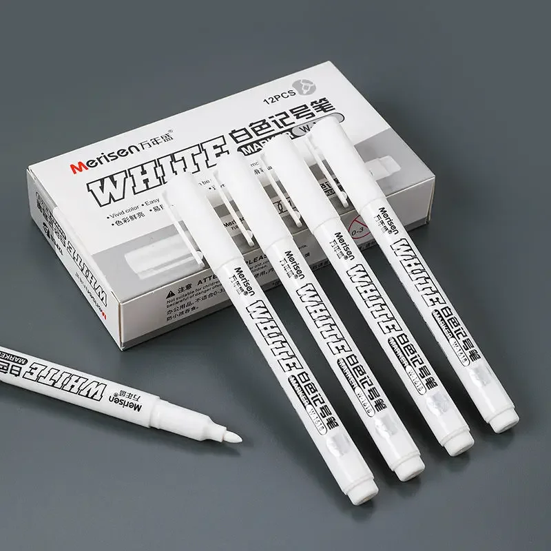 2/3/5 Stück weiße Markierungsstifte, 2,0 mm, ölig, wasserfest, weiß, DIY-Graffiti-Skizziermarker, Schreibwaren, Schreibbedarf, Schulbedarf