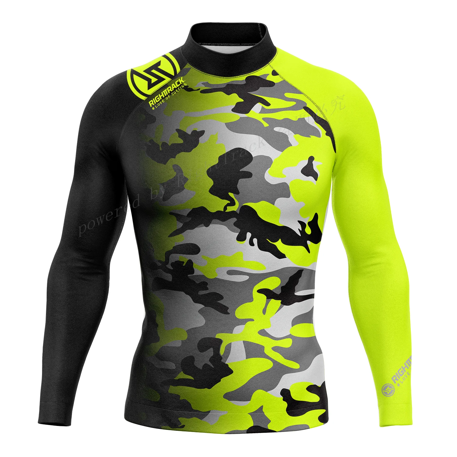 Hotsale Herren Rash guard Camouflage Surf Shirt Lycra Right track für Surf Sportswear Beach UV Bade bekleidung Upf50 Kleidung