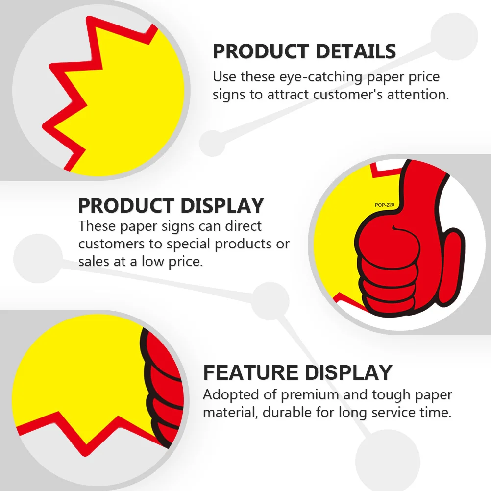 

10Pcs Price Tags for Sale Bright Display Signs Sturdy Paper Material Easy to Write Smooth White Cardboard for Retail Store