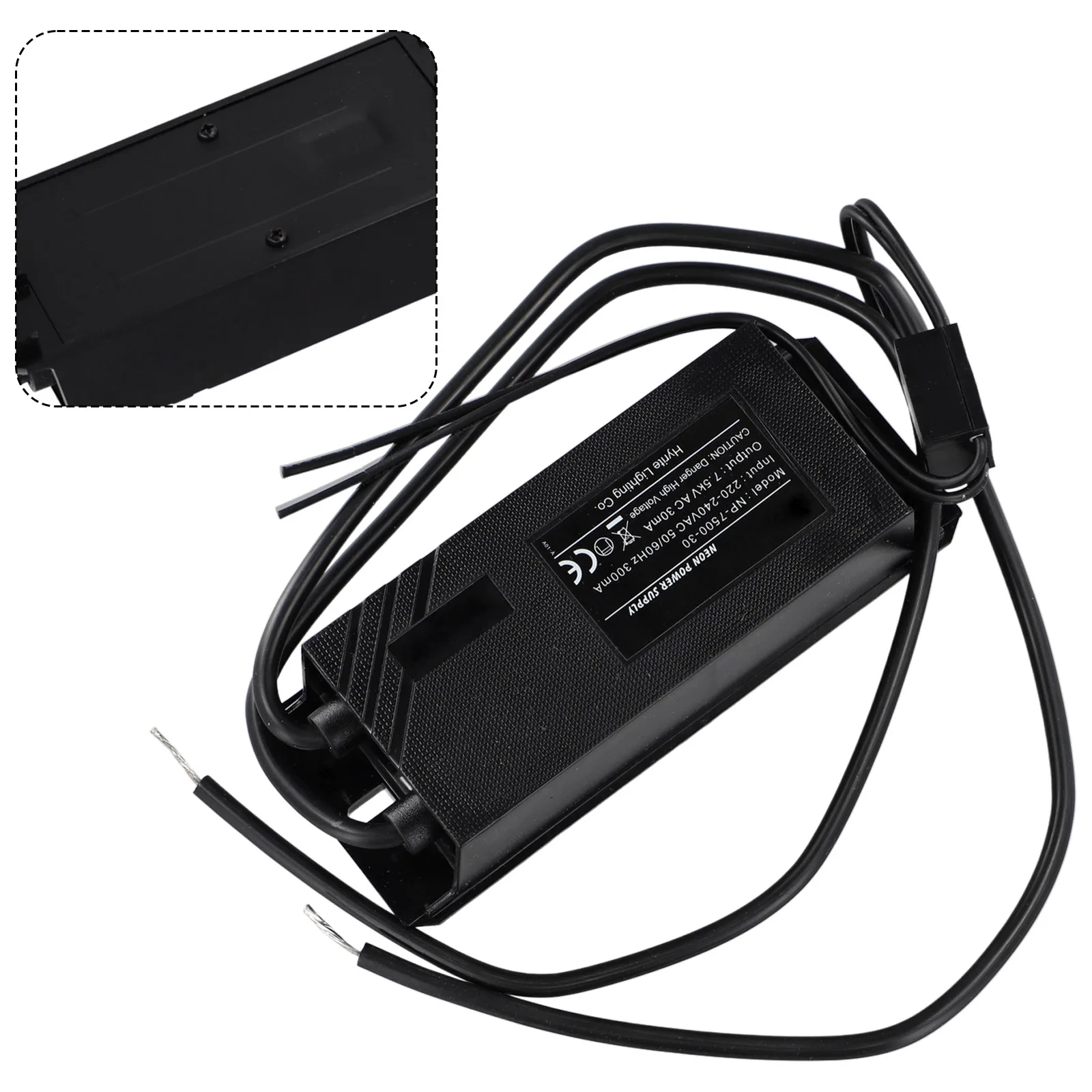 Neon Light Electronic Transformer 7 5KV 30mA 7500V Power Supply with UL Certified Pull Chain Switch and Waterproof Structure
