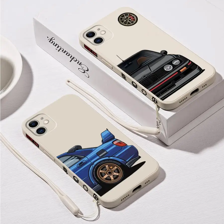 Japan JDM Sports Cars Phone Case for Apple iPhone 15 16 Pro XS Max 13 14 Plus XR SE 7 8 12 11 Pro plus Matte