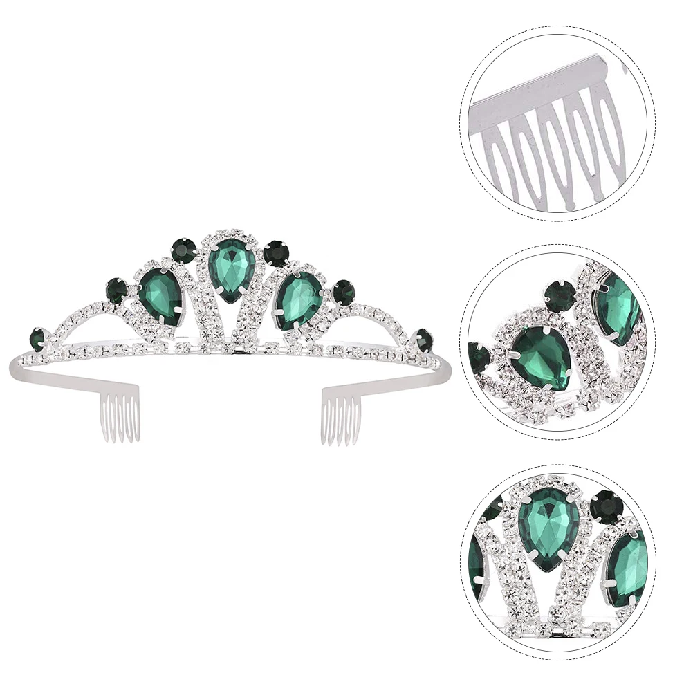 

1pc Children Hairband Birthday Crown Shaped Rhinestone Decorative Sturdy Durable Wedding Party Carnivals Festival Gift For Girls