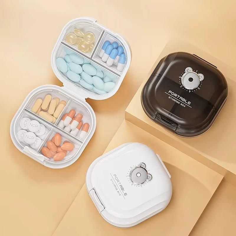 Portable Medicine Box Seven-Day Weekly Medicine Box Three Meals a Day Sealed Mini Medicine Dispensing Box for the Elderly