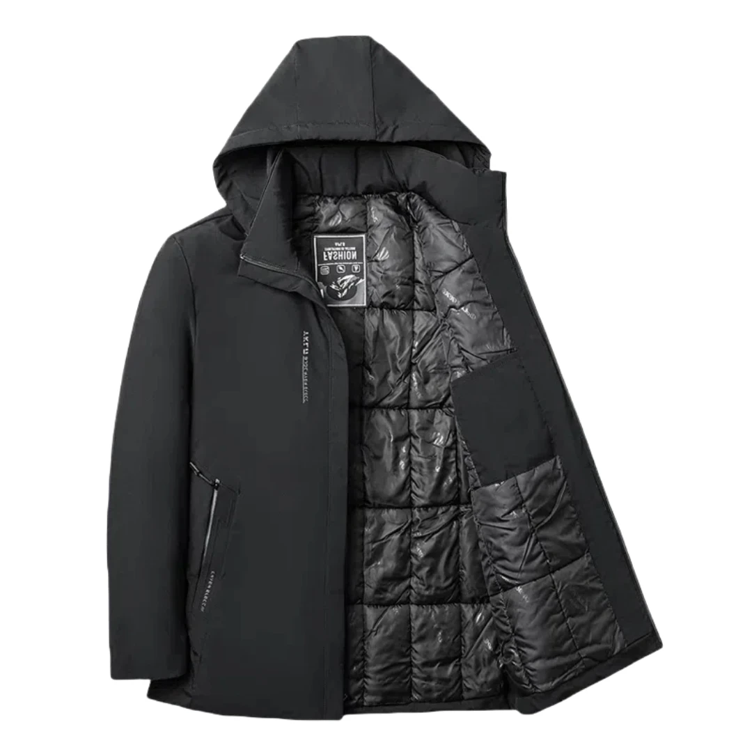 

High-Quality Men's Hooded Duck Down Jacket Winter Business Casual Men's Thermal Thick Hooded Parka Cotton Jacket Plus Size 5XL