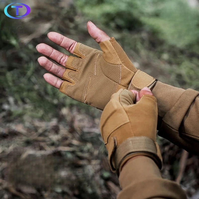 New Fingerless Tactical Gloves Men Women Kids Cycling Half Finger Fitness Gloves Anti-slip Male Outdoor Sports Tactical Gloves