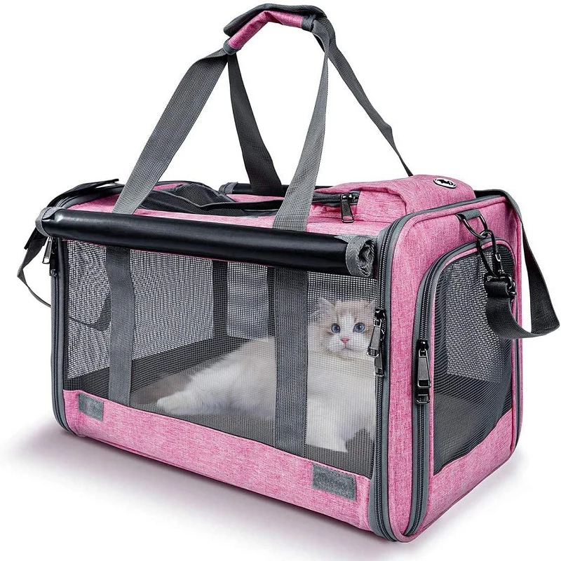 Imagem -02 - Bolsa Dobrável Pet Transportadora com Pet Pad Grande Capacidade Respirável Portátil Bolsa Gato