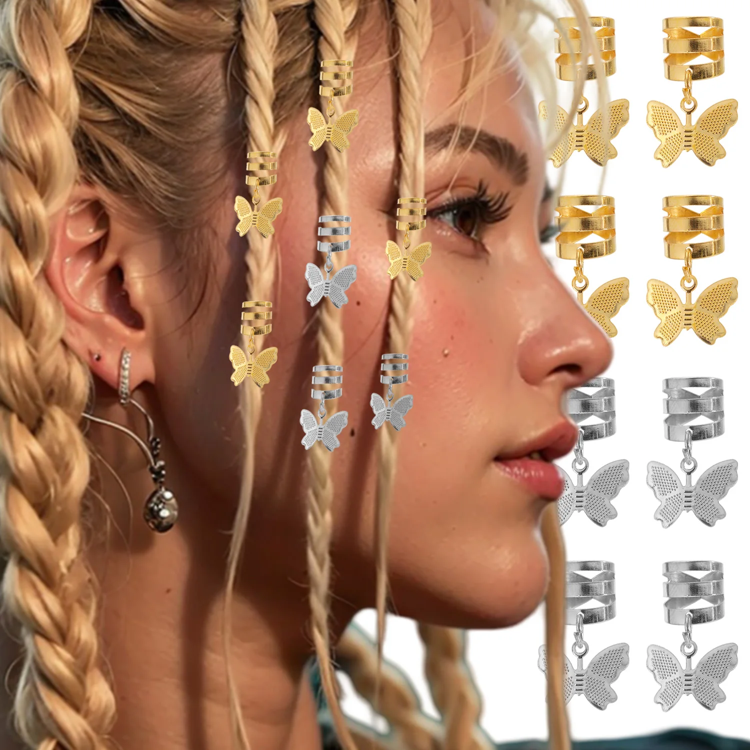 

Boho Butterfly Hairs Ring Accessories Hairs Charms Jewelry Braids Dreadlocks Beads Hair Dread Locks Hairs Braiding Decorations