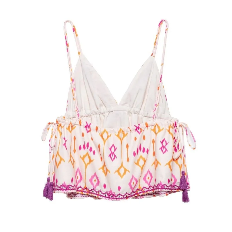 2026 Summer Trendy Personalized Crop Cami Tops Women Fashion Sleeveless Beach Holiday Outfits