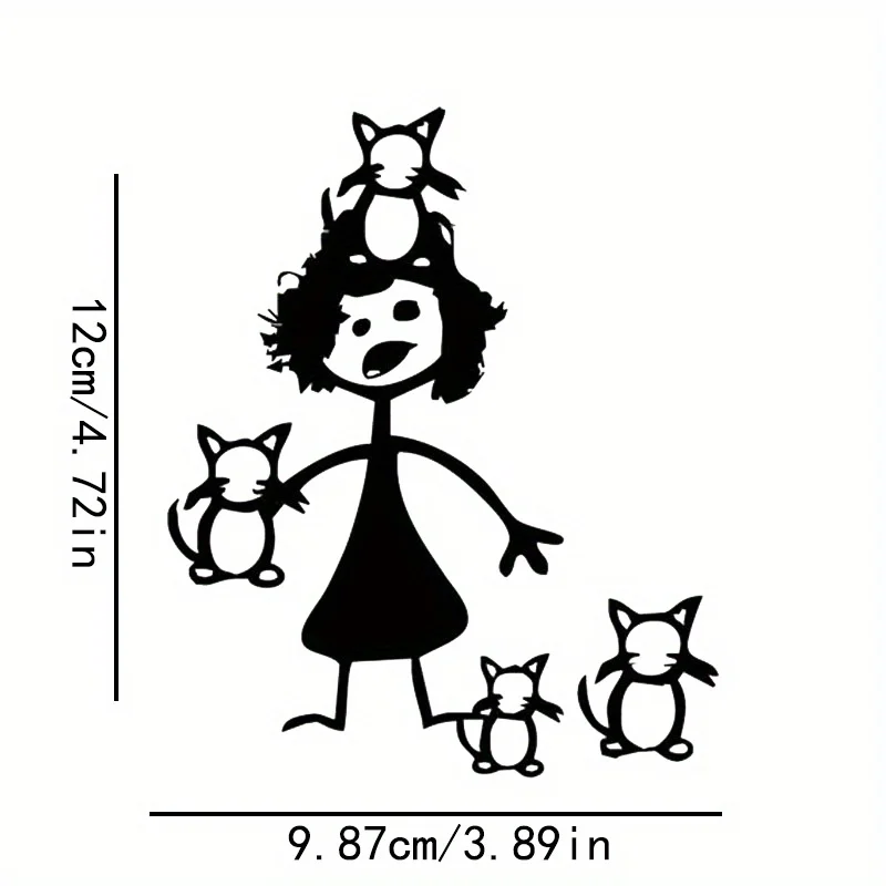 ملصق رائع للقطط والشخص، متين، لأجهزة الكمبيوتر المحمولة وزجاجات المياه والمجلات وألواح التزلج وأغطية الهاتف #3