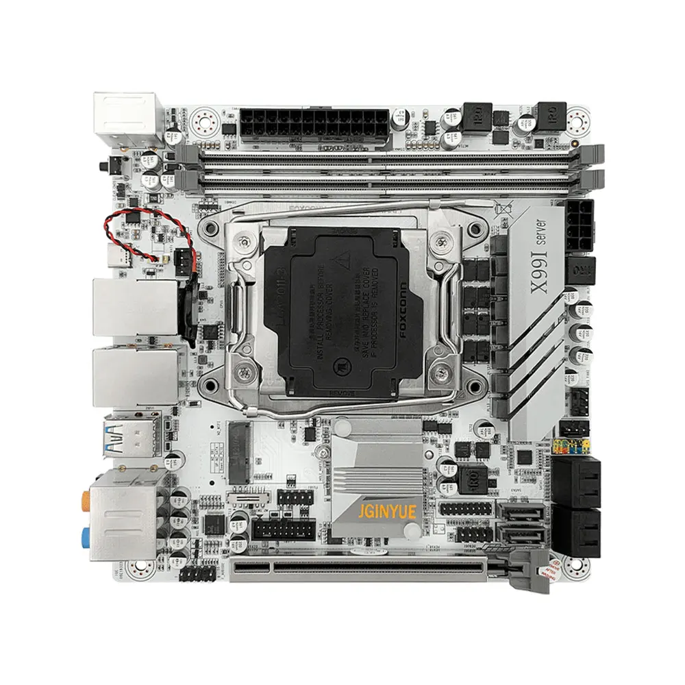 JGINYUE X99 itx motherboard LGA 2011-3 supports Xeon E5 V3 V4 CPU processor DDR4 ECC RAM 2.5G network card  X99i server