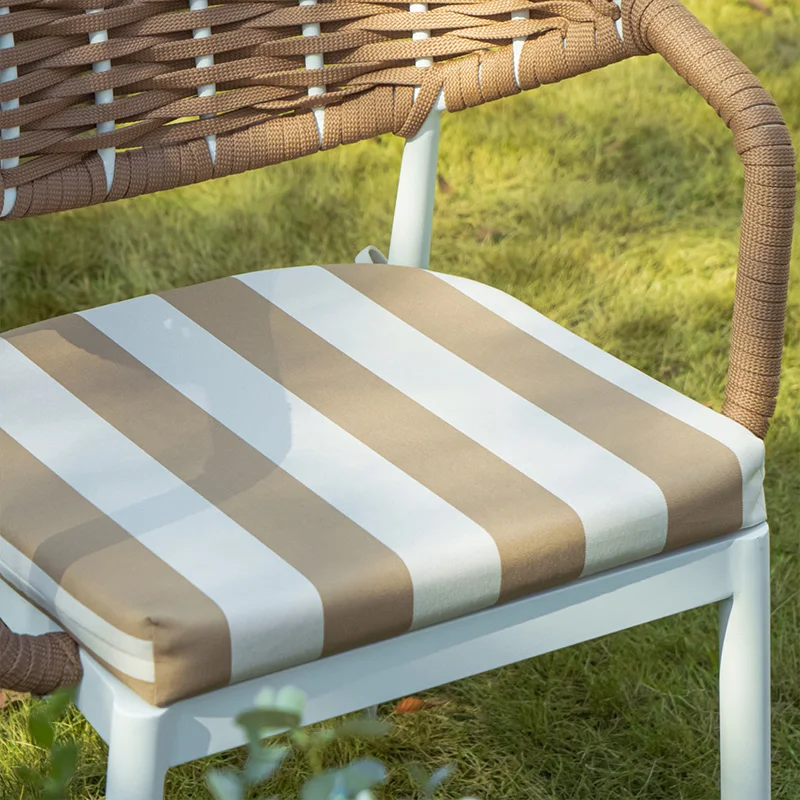 في الهواء الطلق الحديثة كرسي بسيط الشريط الروطان فيلا حديقة الإقامة المنزلية شرفة فناء الترفيه غير نافذ للمطر واقية من الشمس الطعام كرسي #4
