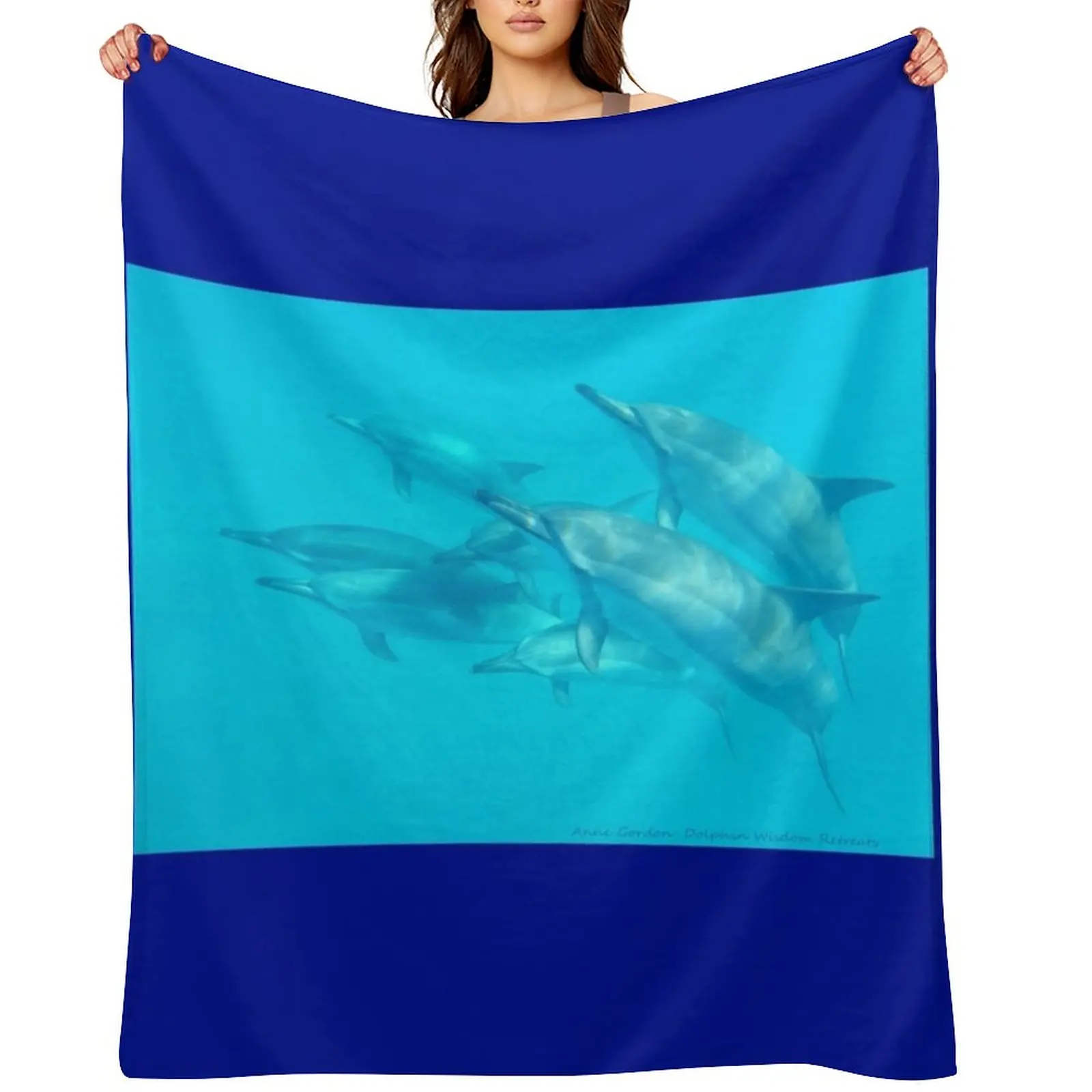 Dolphin Ascendance Throw Blanket valentine gift ideas Loose Hairy Soft Big Blankets