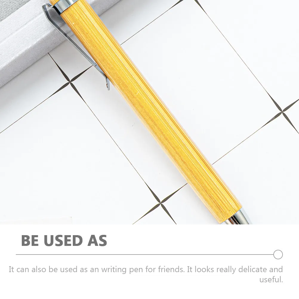 5Pcs Ballpoint Pens Bamboo Click Pen Smooth Writing Ergonomic Design Daily Study Work Note Taking Souvenir Gift