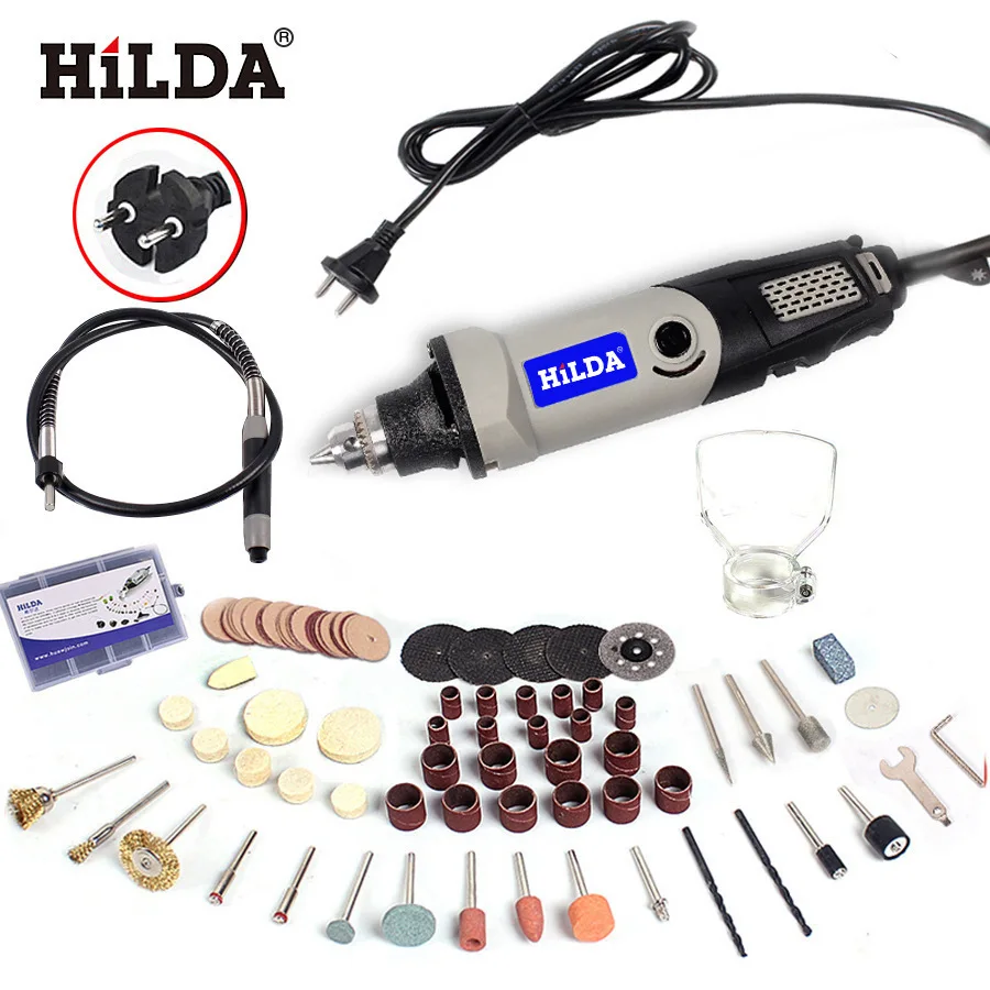 

HILDA 400W Mini Electric Drill For Dremel Rotary Tools Variable Speed Grinder Grinding Toolwith Engraving Accessories Mini Drill