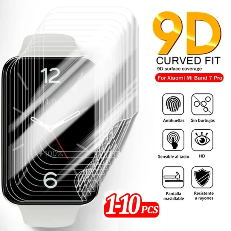 1-10Pcs Hydrogel Film For Xiaomi Mi Band 7 Pro 7Pro Soft Screen Protector Full Coverage Cover Films on Mi Band 7 Pro Mi 7Pro