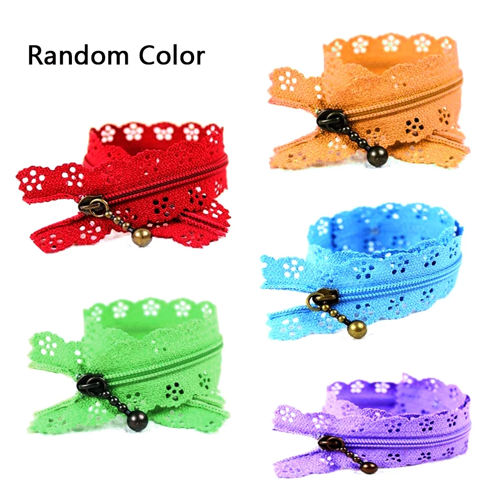 50Pcs Colorful 25cm Lace Closed Nylon Zippers Finish Zipper for DIY Sewing Tailor Craft Wedding Dress Purse Bags Accessories