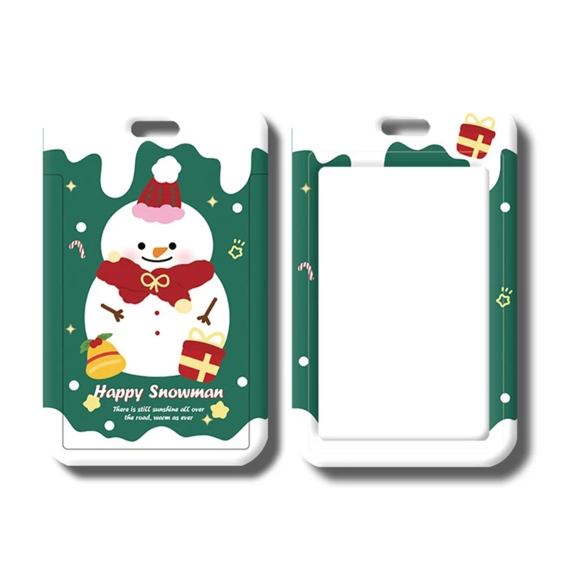 Christmas Key Lanyard with Card Holder Neck Strap Cartoon Snowman Card Holder Dropship