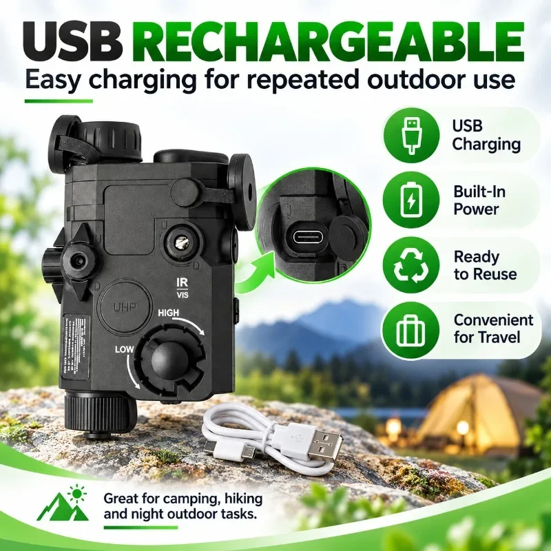 Green Beam LED Light Module, Remote Switch, Bright Beam, Adjustable Mount, Outdoor Night Camping Kit