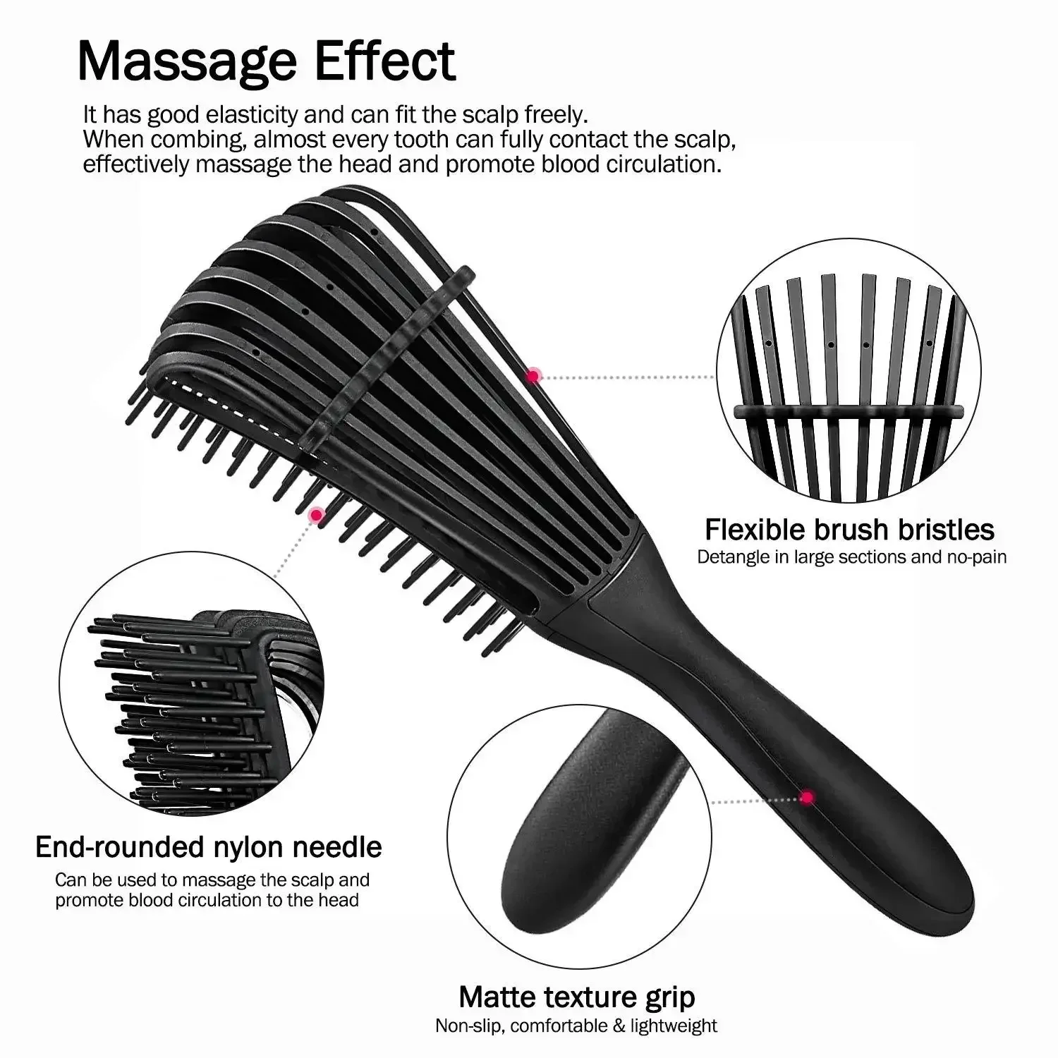 Curly Hairbrush Scalp Massage Hair Styling Comb Detangling Brush for Curly Hair Brush Detangler Hair Combs Women Men Salon Style