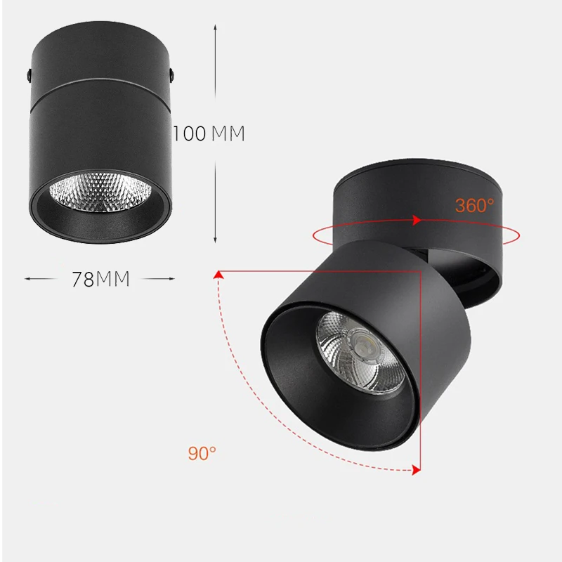 Smart RGBCCT LED Ceiling Spotlight 360°Adjustable COB Ceiling Downlight ,Stepless Dimmable,Works with Alexa & Google Assistan