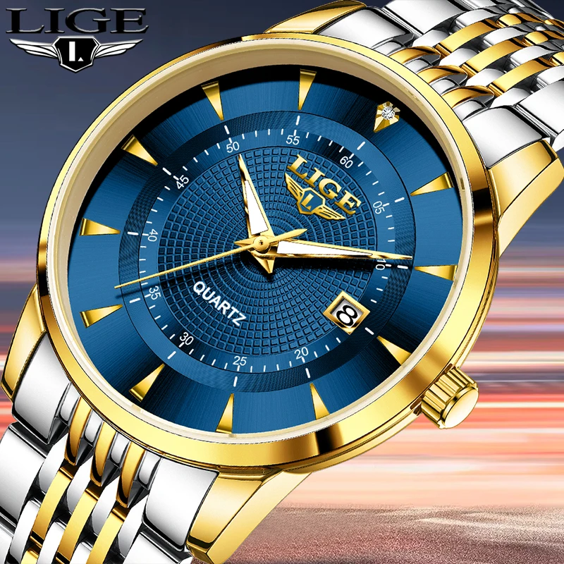 LIGE Orologio da regalo elegante alla moda per donna Orologio da polso al quarzo da donna sportivo impermeabile casual Orologio da donna con data di lusso semplice