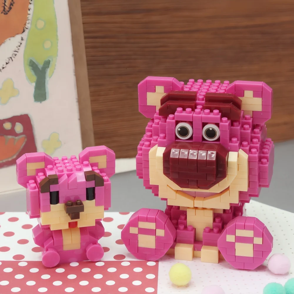 Disney LinaBell Building Blocks Anime Winnie Cartoon Mini Action Children\'s Figures Blocks Bricks Assemble DIY Toys Gift