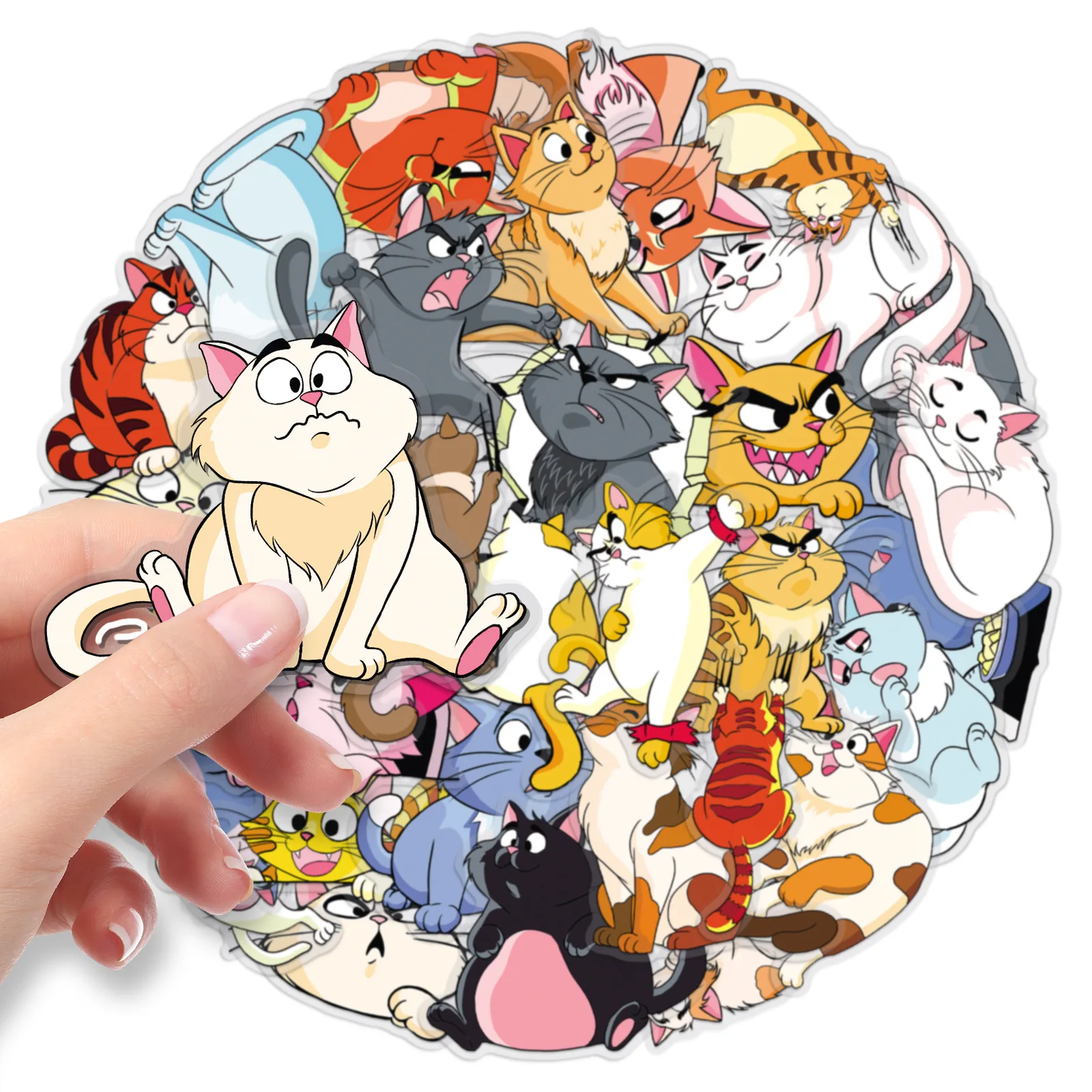 50/100 pçs transparente pet engraçado gato adesivo bonito gatinho dos desenhos animados decoração à prova dwaterproof água diy portátil papelaria adesivo