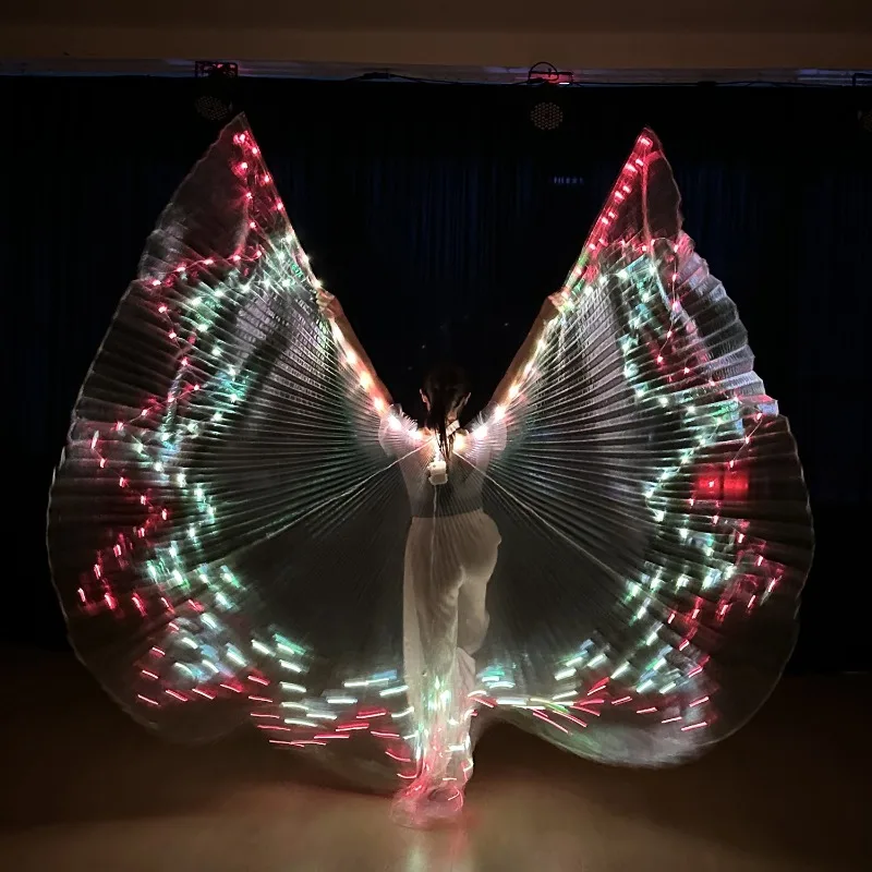 New LED Colorful Wings Adult LED ISIS Wings Belly Dance Professional Accessories Belly Dance Equipment Butterfly Wings