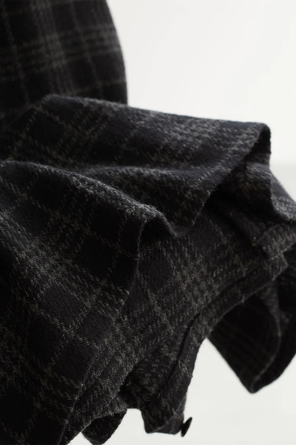 Hoge kwaliteit ~ garengeverfde geruite 100% wollen rok 2025 nieuwe asymmetrische split A-lijn lange rok voor dames