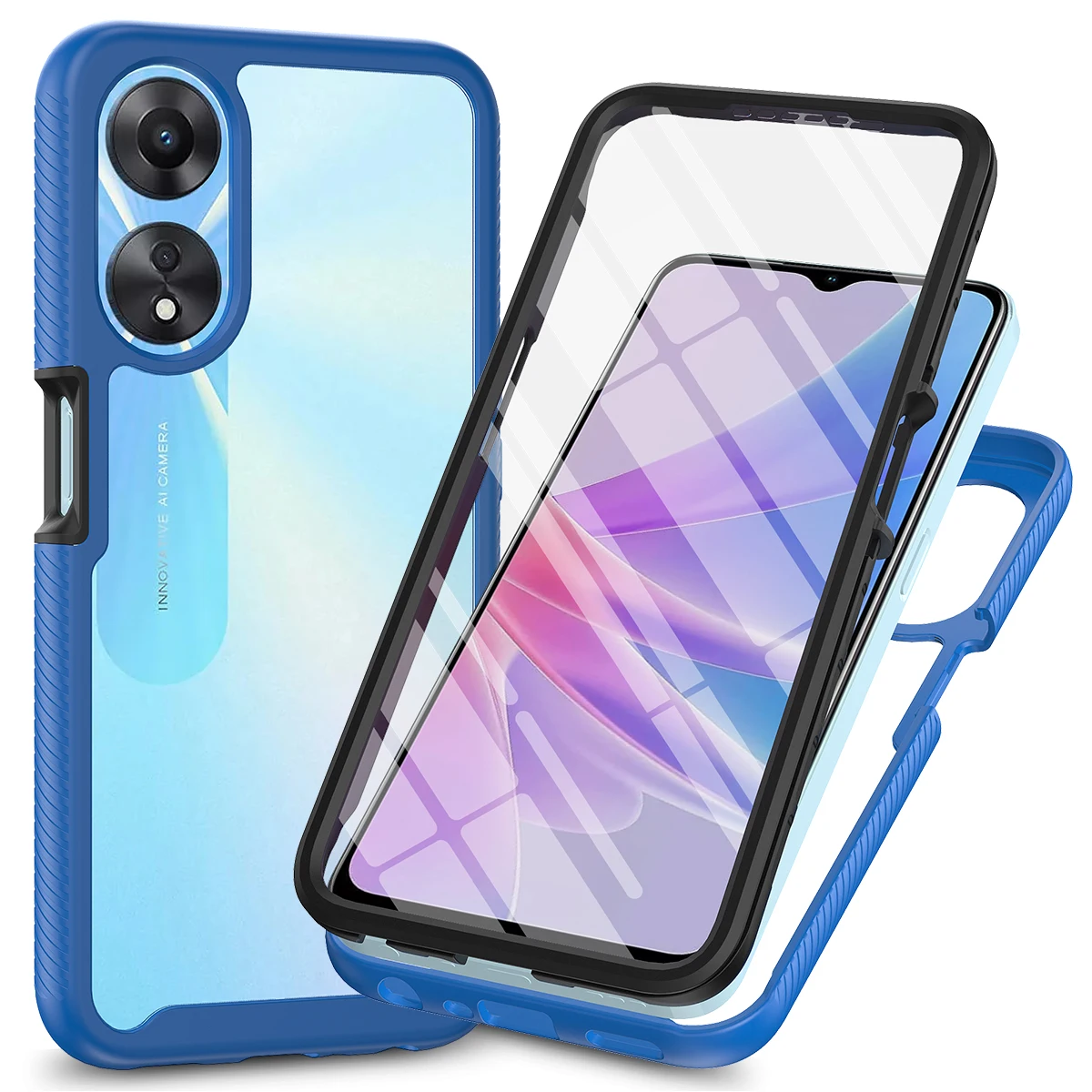 PET Front Screen Protector Armor Shockproof Case For OPPO A78 5G 6.56 inches Transparent Acrylic Protective Phone Cover Fundas