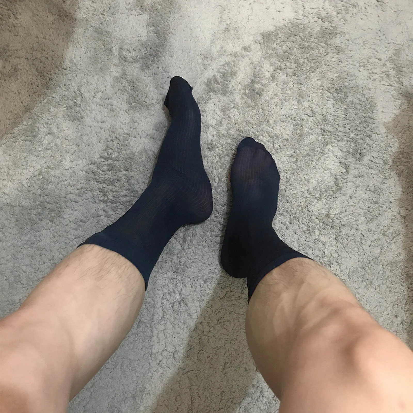 Men\'s Dress Socks Transparent Business Suit Tight Tube Stockings Formal Wear Sexy Male Breathable Nylon Strip BDSM Fetish Socks