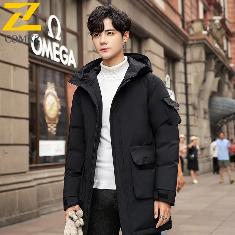 COMXZ 2025 Men Women Fleece Lined Winter Puffer Jacket fashion street Windproof Waterproof Thickened Outdoor Sport Tactics Coat