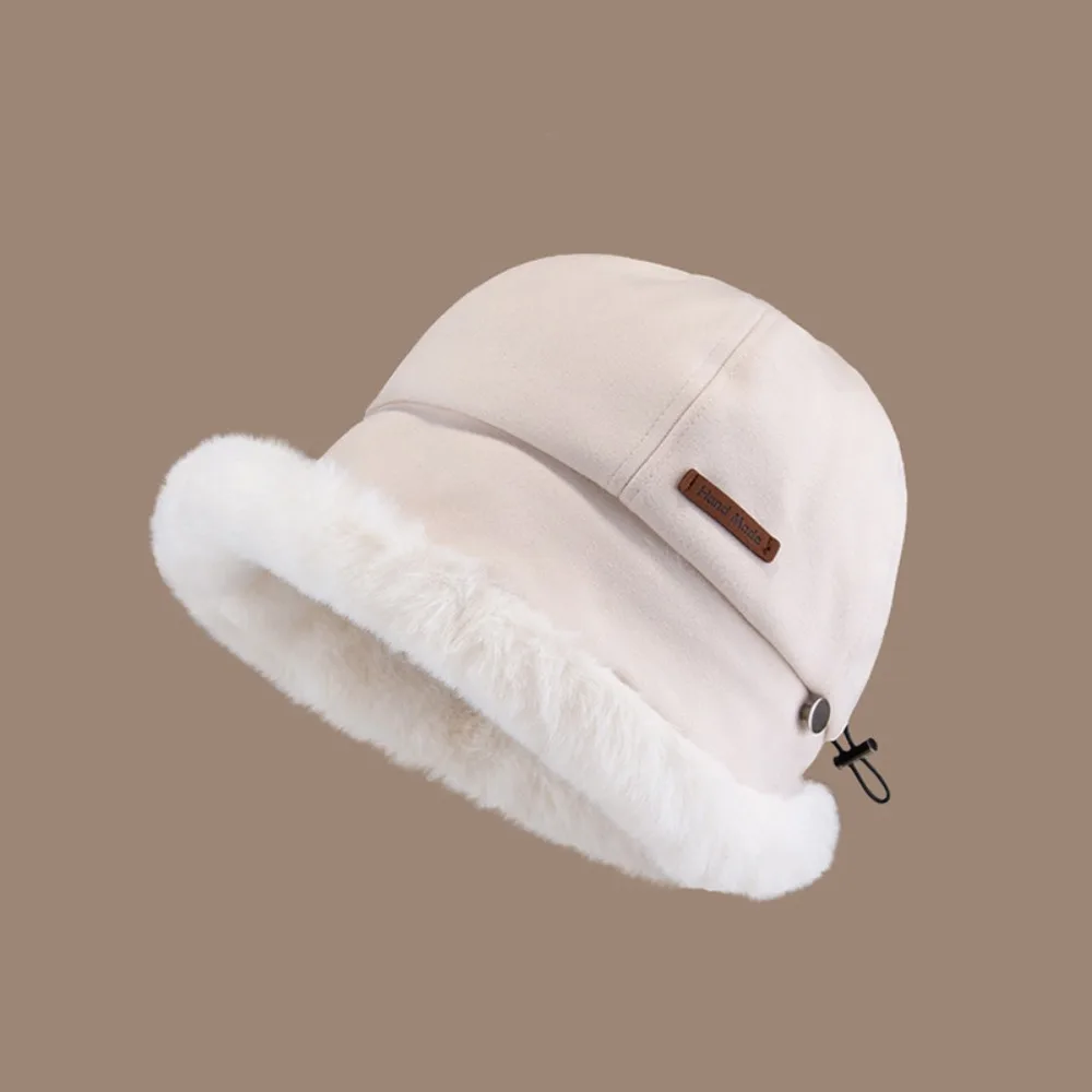 

Vintage Windproof Velvet Panama Hat Soft Winter Fisherman Hat Retro Ear Protection Warm Cap Skiing